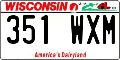 WI license plate 351WXM
