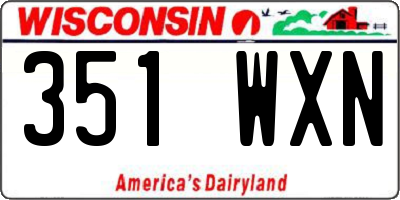WI license plate 351WXN