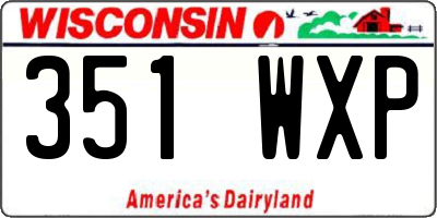 WI license plate 351WXP