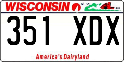 WI license plate 351XDX