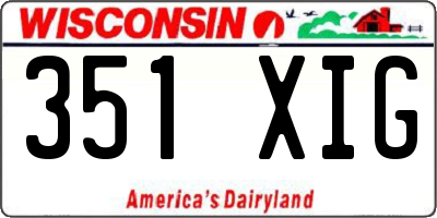 WI license plate 351XIG