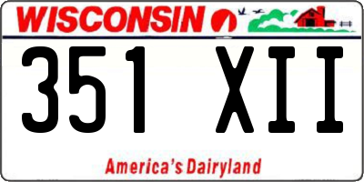 WI license plate 351XII