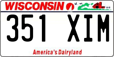 WI license plate 351XIM