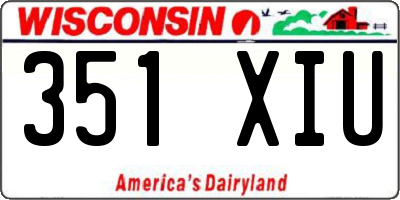 WI license plate 351XIU