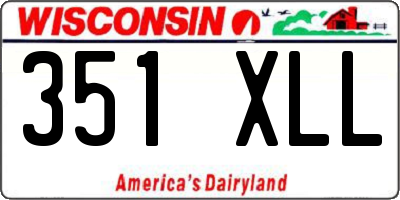 WI license plate 351XLL