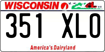 WI license plate 351XLO