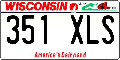 WI license plate 351XLS