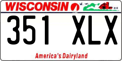 WI license plate 351XLX