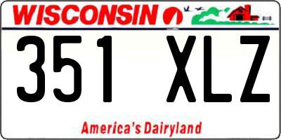 WI license plate 351XLZ