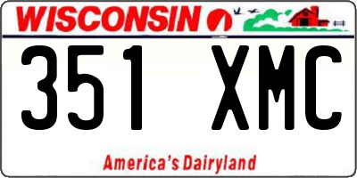 WI license plate 351XMC
