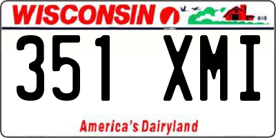 WI license plate 351XMI