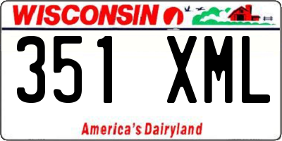 WI license plate 351XML
