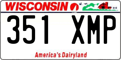 WI license plate 351XMP