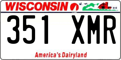 WI license plate 351XMR