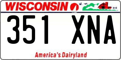 WI license plate 351XNA