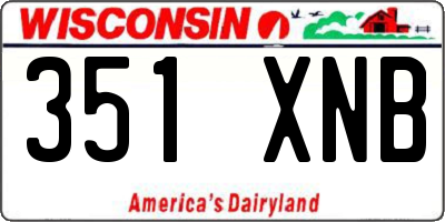 WI license plate 351XNB