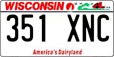 WI license plate 351XNC