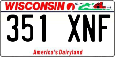 WI license plate 351XNF