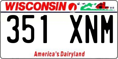 WI license plate 351XNM