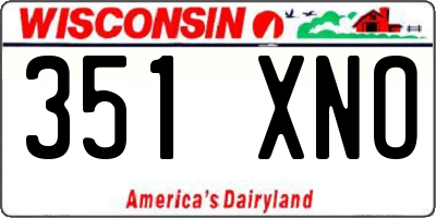WI license plate 351XNO