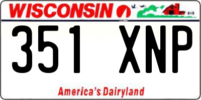 WI license plate 351XNP