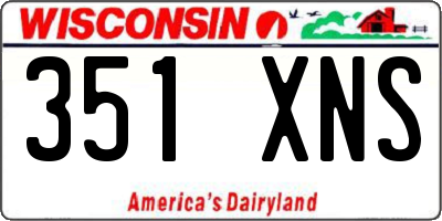 WI license plate 351XNS
