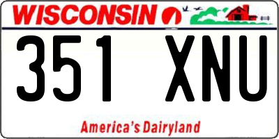 WI license plate 351XNU