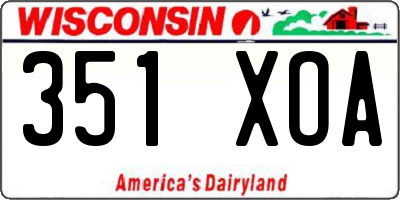 WI license plate 351XOA