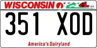 WI license plate 351XOD