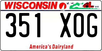 WI license plate 351XOG