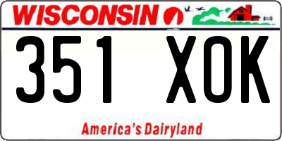 WI license plate 351XOK
