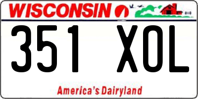 WI license plate 351XOL