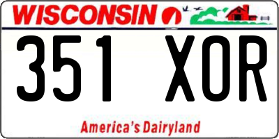 WI license plate 351XOR
