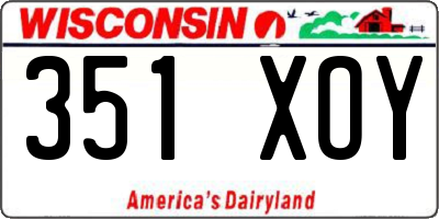 WI license plate 351XOY
