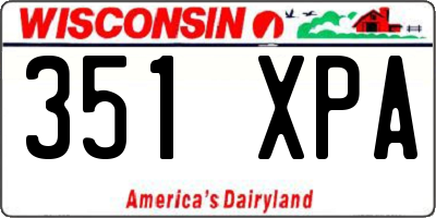 WI license plate 351XPA
