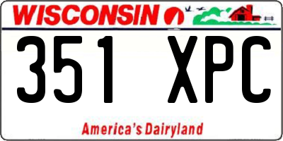 WI license plate 351XPC