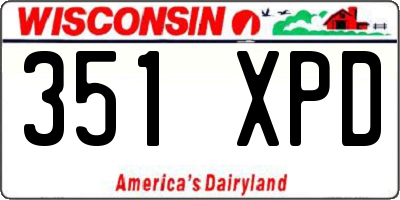 WI license plate 351XPD