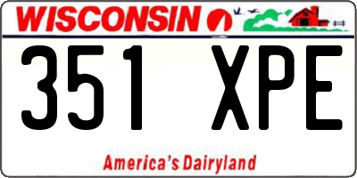 WI license plate 351XPE