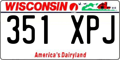 WI license plate 351XPJ