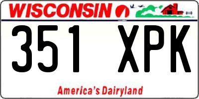 WI license plate 351XPK