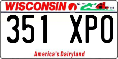WI license plate 351XPO