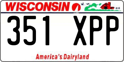 WI license plate 351XPP