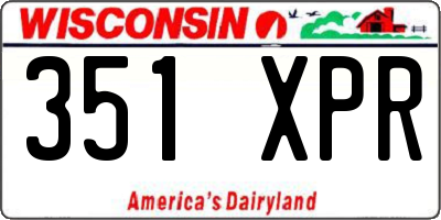 WI license plate 351XPR