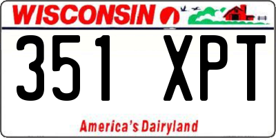 WI license plate 351XPT