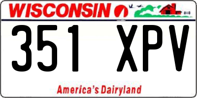 WI license plate 351XPV