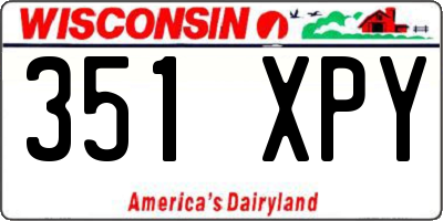 WI license plate 351XPY