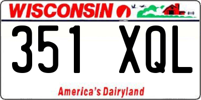 WI license plate 351XQL
