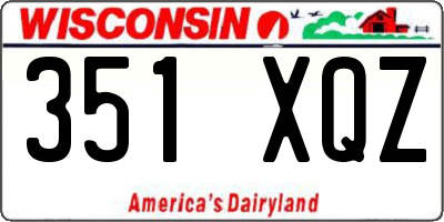 WI license plate 351XQZ