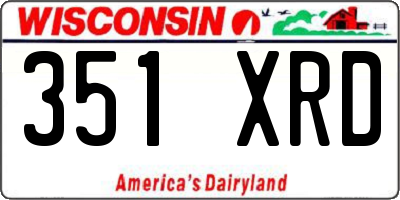 WI license plate 351XRD