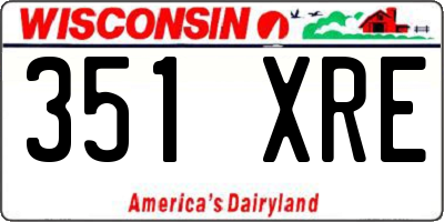 WI license plate 351XRE